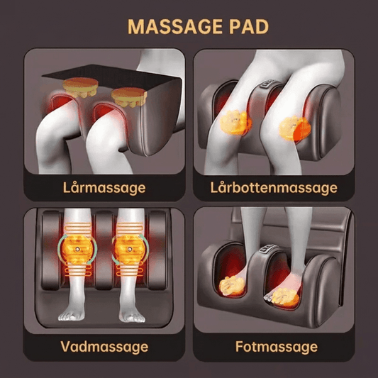 Massagepad med olika varianter hur det funkar på benen