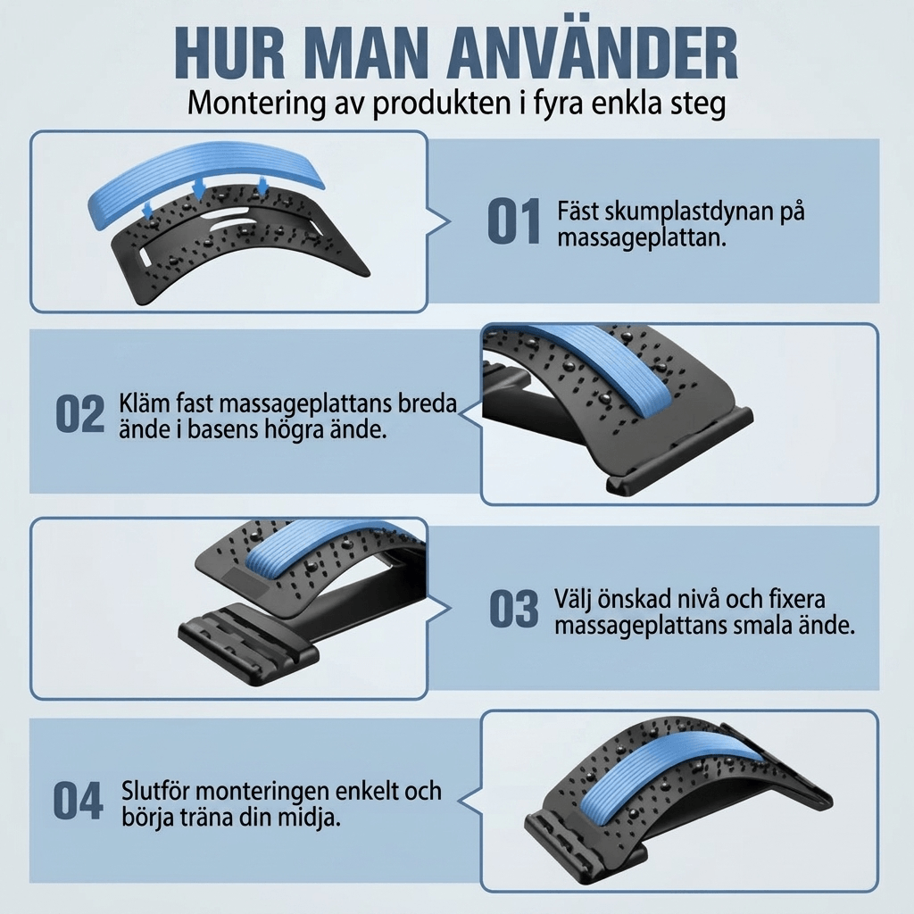 Spine Relaxer Ryggsträckare – Justerbar Stretch för Rygg och Ländrygg
