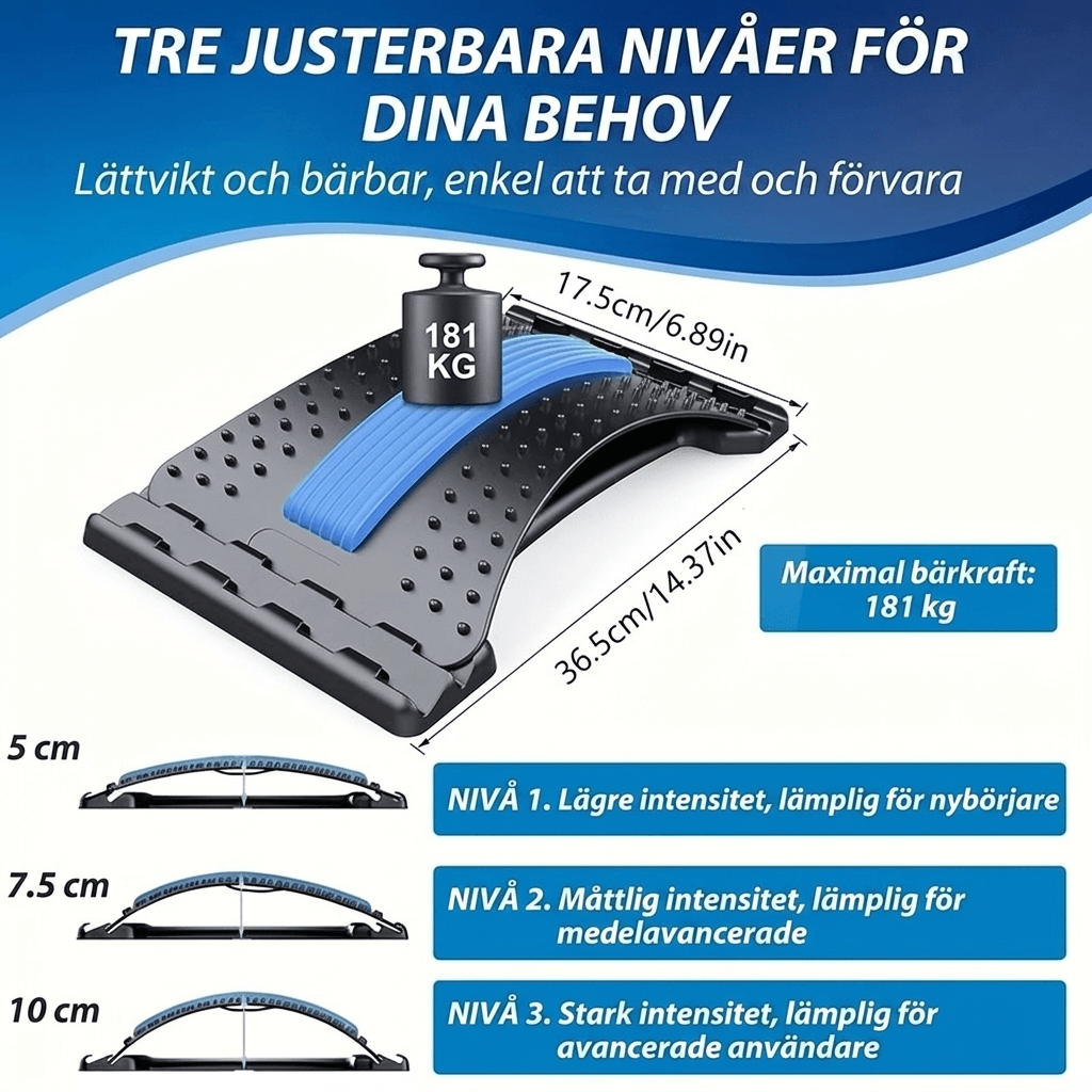 Spine Relaxer Ryggsträckare – Justerbar Stretch för Rygg och Ländrygg